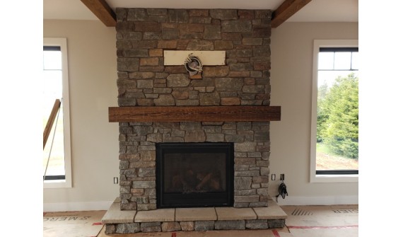 Limestone fireplace, Queens county